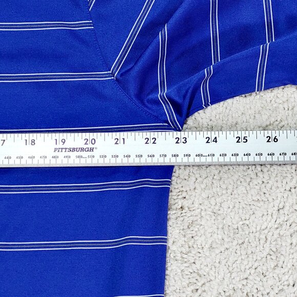 Antigua Tampa Bay Lightning Polo Shirt Men L Blue Striped Golf Performance - Picture 7 of 8